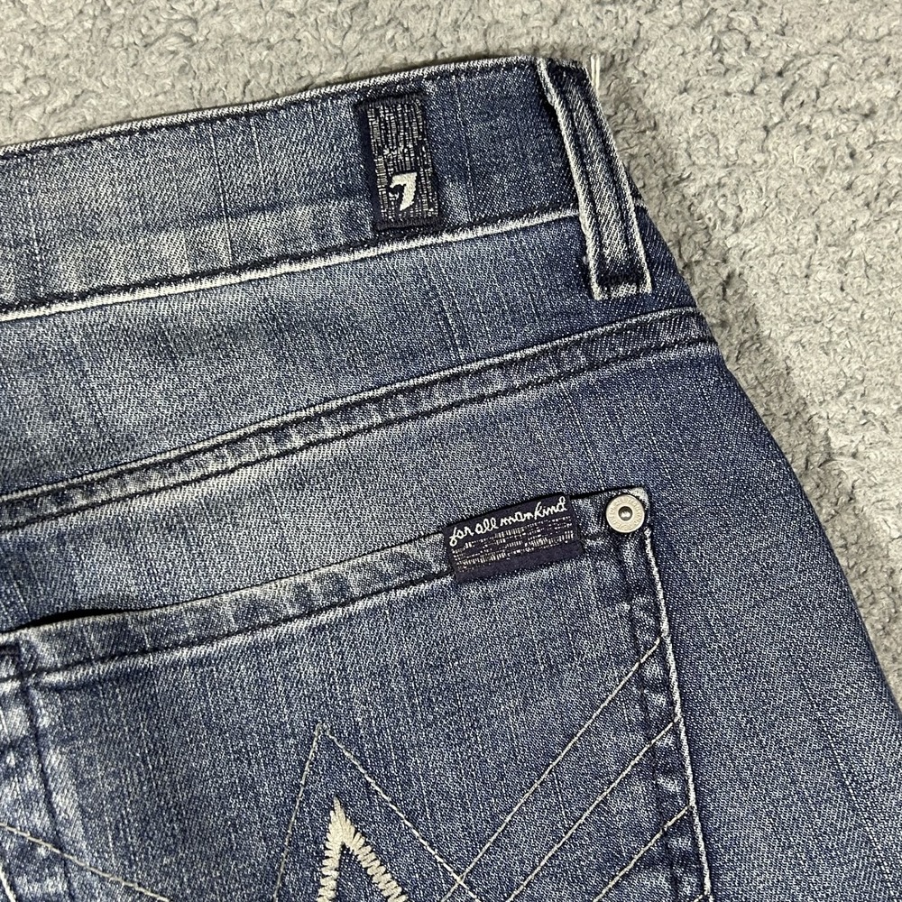 7 For All Mankind A Pkt Bootcut Jeans Men's 34 Blue Medium Wash Denim #3893 - Picture 5 of 10